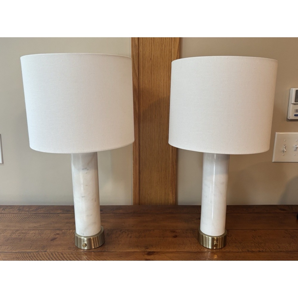 Tahari‎ Marble Light RECHARGEABLE Table Lamps Set Of 2